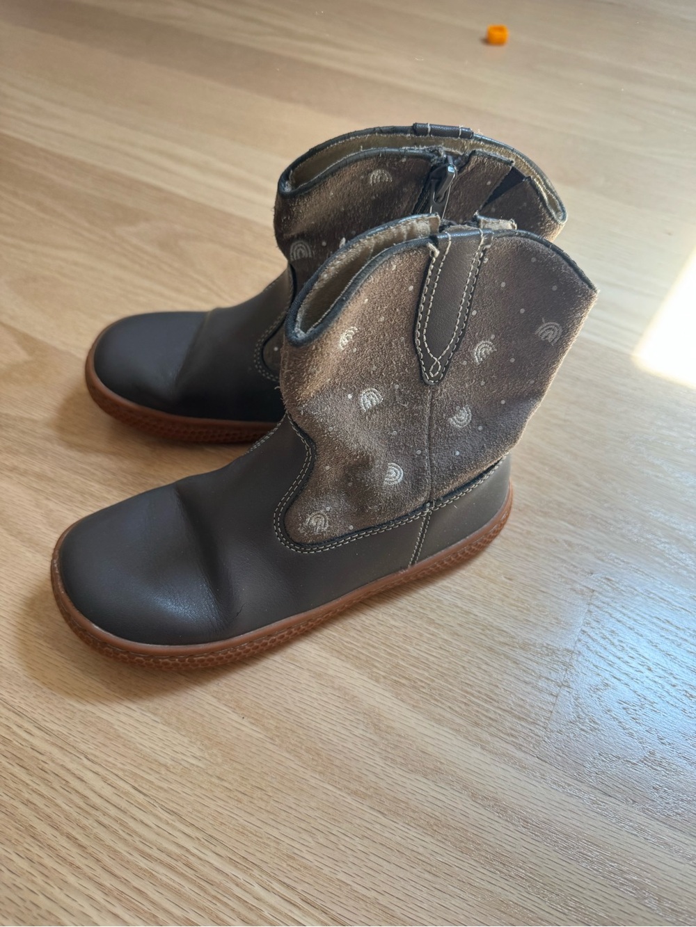 Livie & Luca Brown and Gray Kids Pull-On Boots